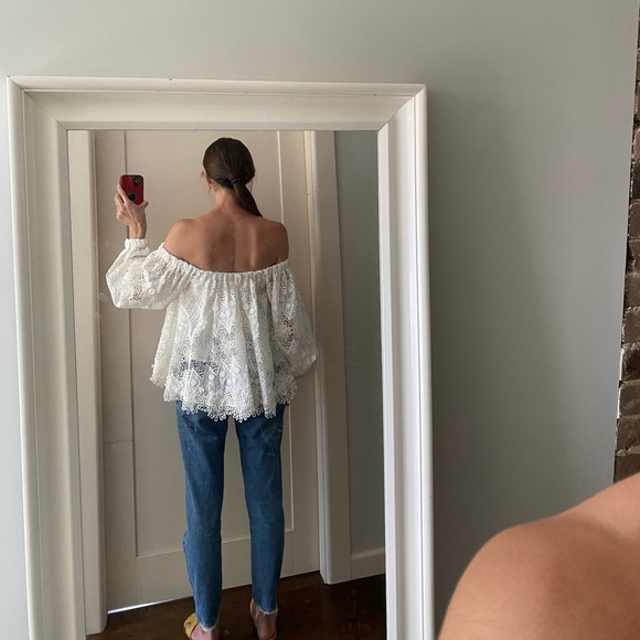 Ministry of Style off-the-shoulder white lace top - Picture 6 of 6